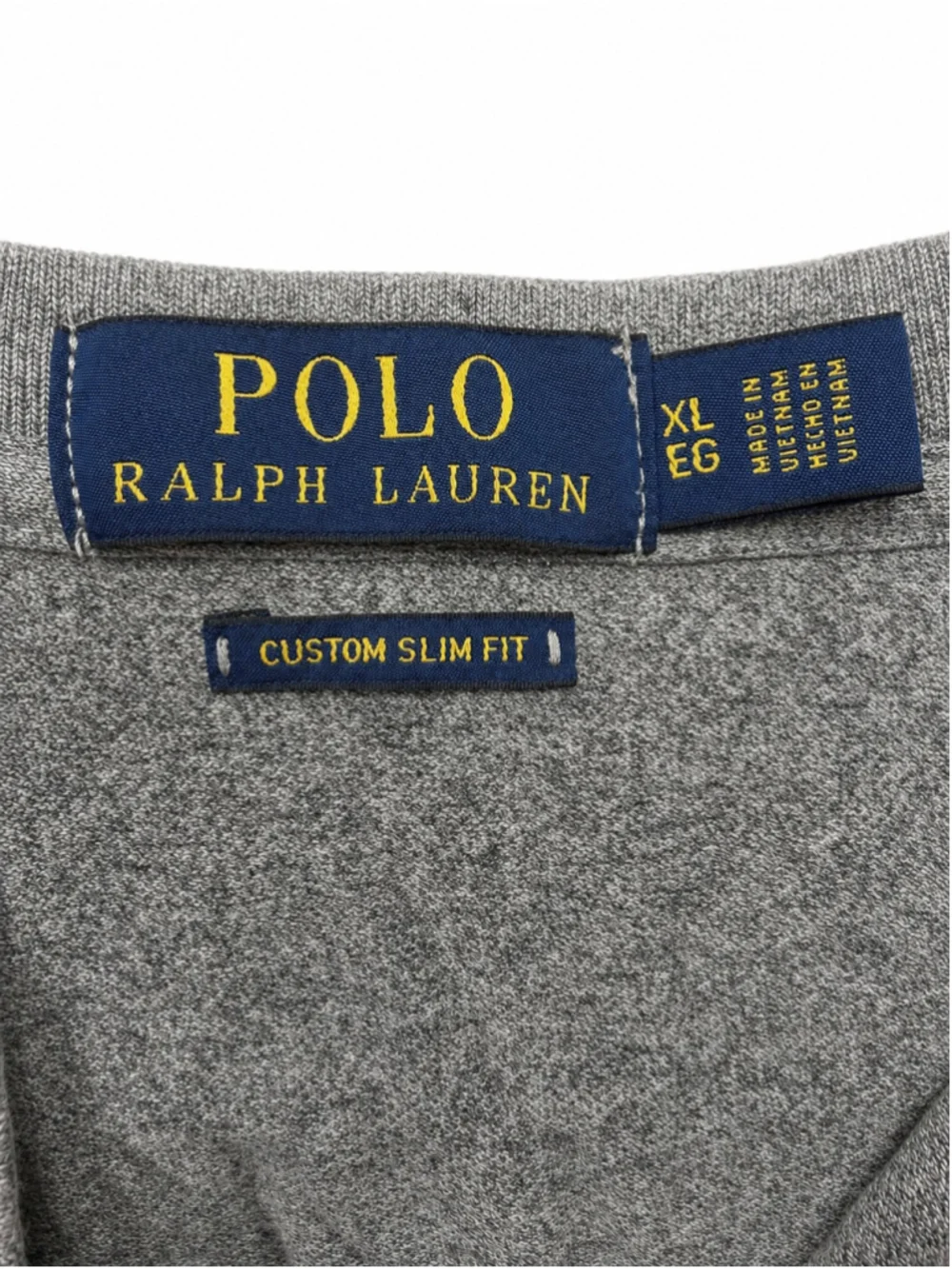 Men's Polo Ralph Lauren Custom Slim Fit Polo Shirt XL Grey Black
